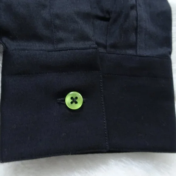 Naracamicie Black & Green Zipper Top Medium Long Sleeve - Picture 5 of 10